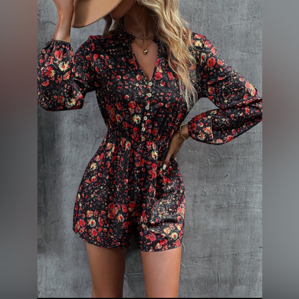 Floral Long Sleeve Romper